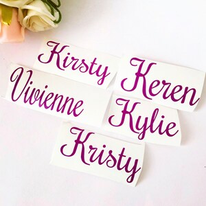 Personalised name decal,water bottle decal vinyl custom name, script font letters, monogram decal, laptop sticker, macbook decal, wall decal