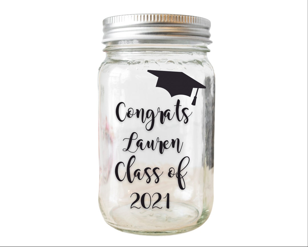 Graduation Decal, Class of 2024 Gift Sticker Mason Jar Decal Vinyl ...