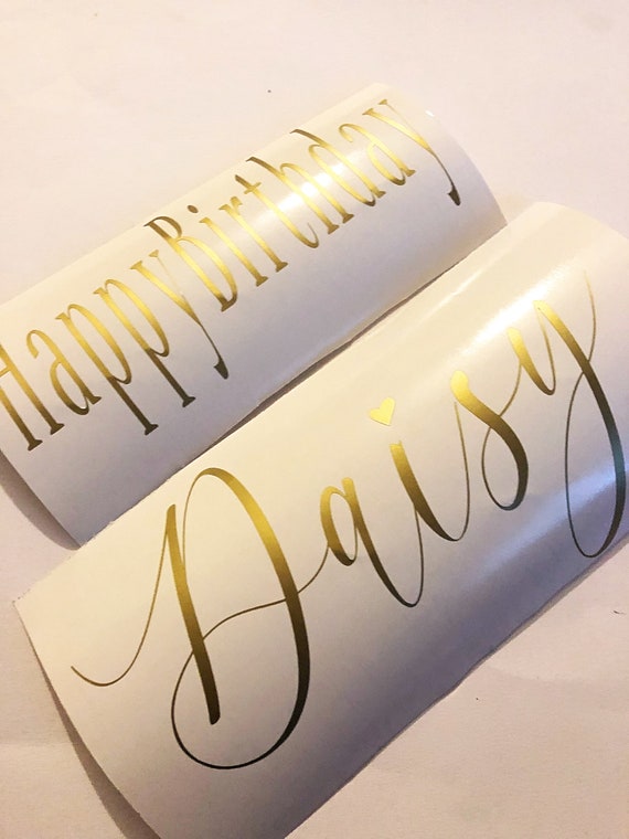 Balloon vinyl decal, lockdown birthday, custom name, letters, foil