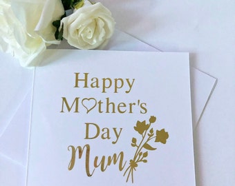 Mother’s Day greeting card, card for mum, foil card  cards, cards for her, custom cards, gold card card for her Mothering Sunday Nan, Gran