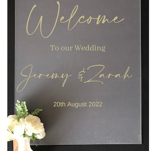 Hochzeit Willkommensschild, A1,A2, A3 Schild Aufkleber Vinyl Namen, Goldene Schrift Schrift Buchstaben, Acrylschild 2022 Hochzeit- Hochzeitsaufkleber, Wandtatual