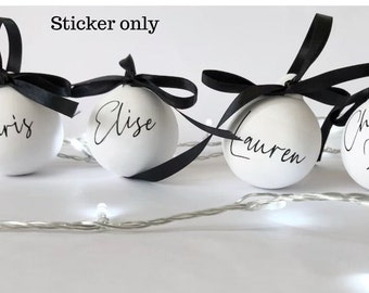 Christmas  bauble name sticker, gift stickers, Christmas decorations, personalised sticker Christmas ornaments, christmas bauble sticker