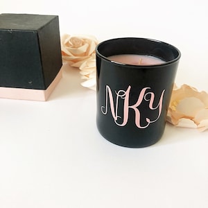 Monogram name decal, gold foil custom name, rose gold script font letters, monogram decal, laptop sticker, macbook decal, wall decal