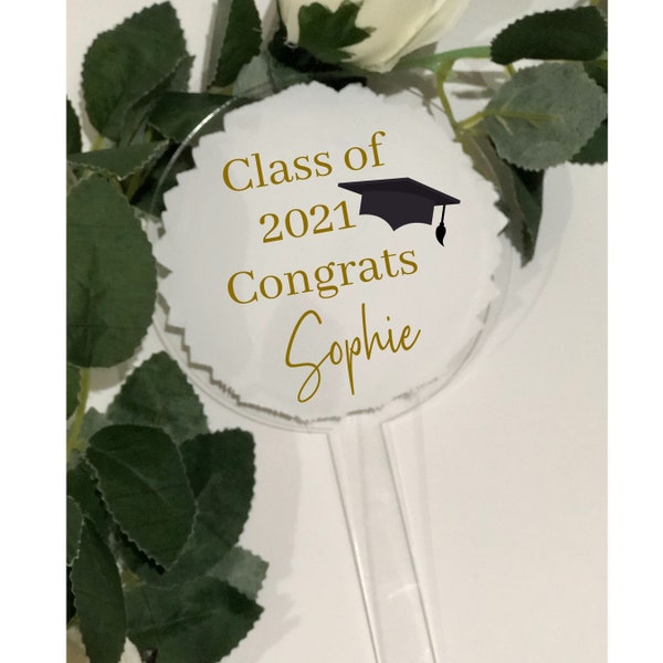 Acrylic cake topper Graduation cake topper personalised cake  topper Birthday cake  topper, clear acrylic cake topper, age cake topper