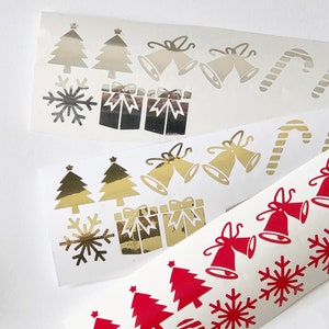 5 Christmas vinyl decals stickers wine glass decal bauble custom  vinyl Christmas gift sticker, Christmas gift labels Christmas decorations