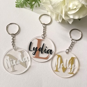 Personalised acrylic keyring, personalised gift, acrylic keyring , gift for her, Mothers Day gift, initial keyring
