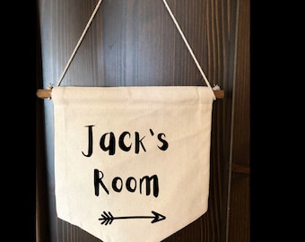 Custom Canvas Pennant Flag: Personalized Wall Hanging Banner