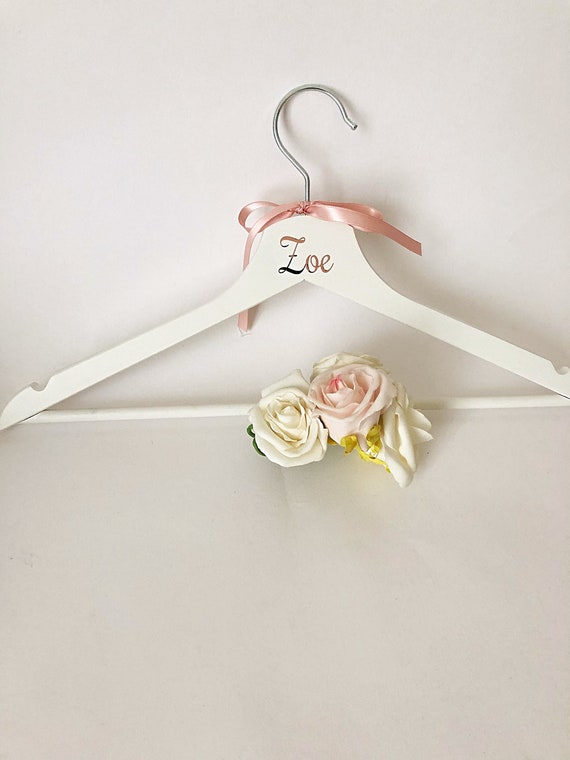 PERSONALISED VINYL STICKERS/DECALS FOR WEDDING HANGERS ROSE GOLD 