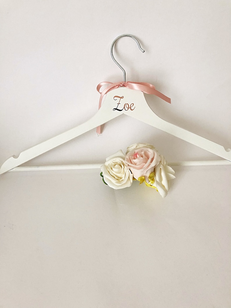 Rose Gold Hanger Decal Wedding Hangers Decal Name Rose Gold Etsy