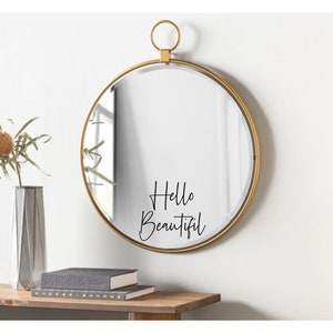 Hello Beautiful Spiegel Sticker, positive Affirmation Aufkleber, Selbstliebe Sticker, Positivität, Laptop Sticker, Wandtattoa, Motivationsaufkleber