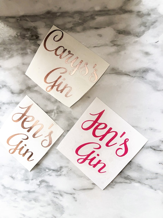 Personalised gin glass decal, christmas gift glass decal, vinyl custom name, gift sticker