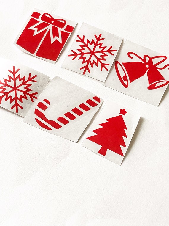 5 Christmas vinyl decals stickers wine glass decal bauble custom vinyl