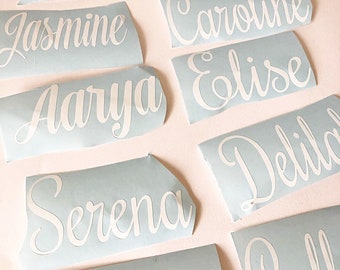 Personalised name decal, custom name, script font letters, monogram decal , laptop sticker, macbook decal, wall decal