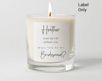 Brautjungfer Vorschlag Kerzenetikett, Brautjungfer Kerzenetikett personalisiert, Brautjungfer Geschenke, Hochzeitsgeschenk Etikett, Geschenkschachtel Etiketten