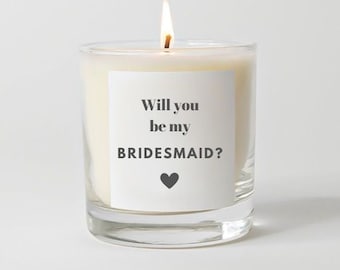 Bridesmaids proposal candle label, personalised bridesmaid candle label, bridesmaid gifts, wedding gift label, gift box labels
