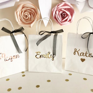 Bridesmaids gift bags rose gold gift bag personalised  gift bags,party  bags, bridal party gift party decor  wedding gift bags