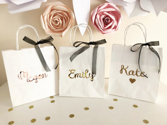 Bridesmaids Gift Bags Rose Gold Gift Bag Personalised Gift Bags