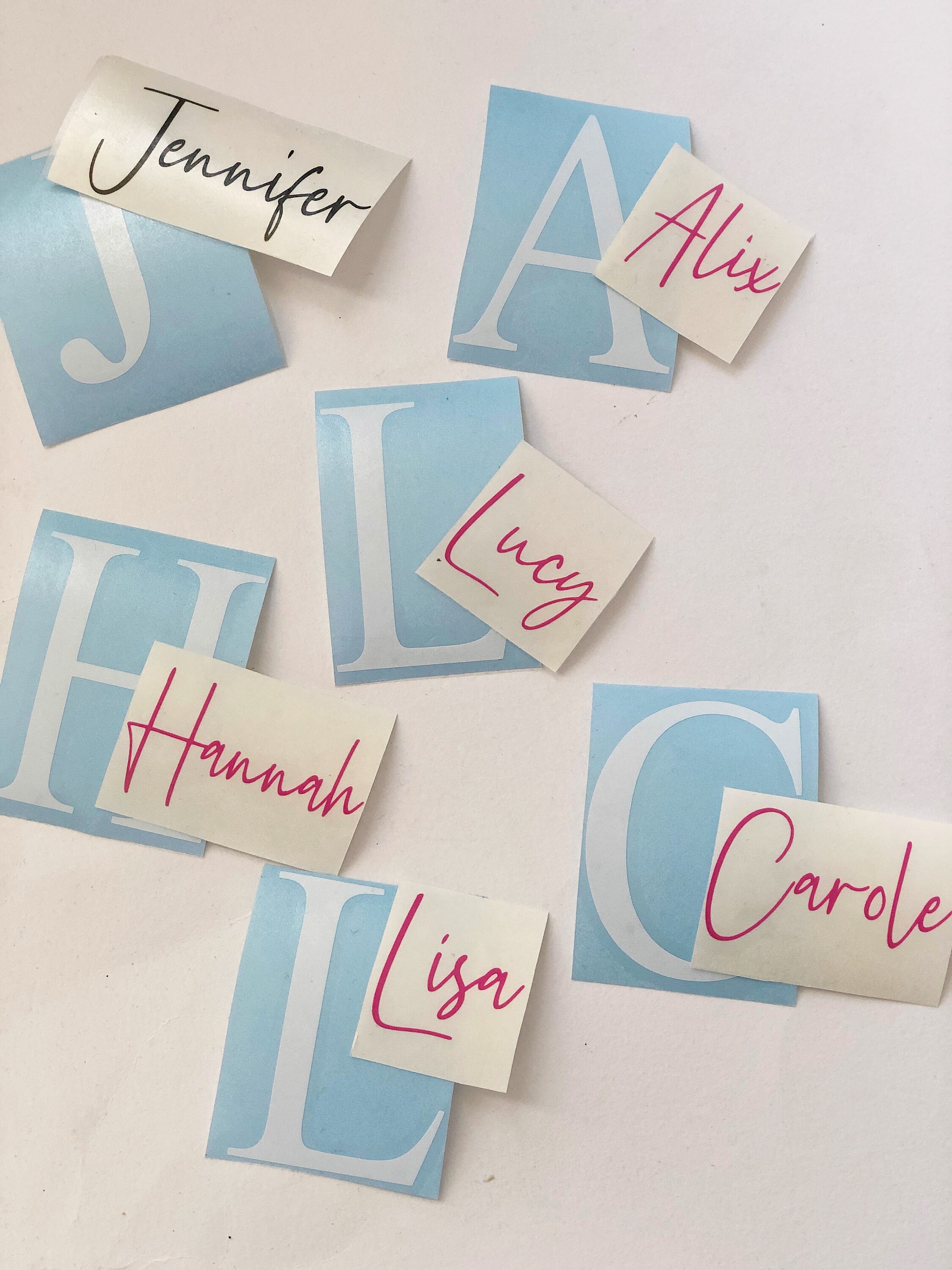 Custom Name Vinyl Decal, Wedding Gift Sticker, Initial Label - Etsy