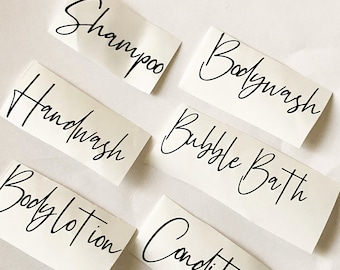 Vinyl labels home organisation labels  custom name, script font letters, monogram decal, laptop sticker, macbook decal, wall decal