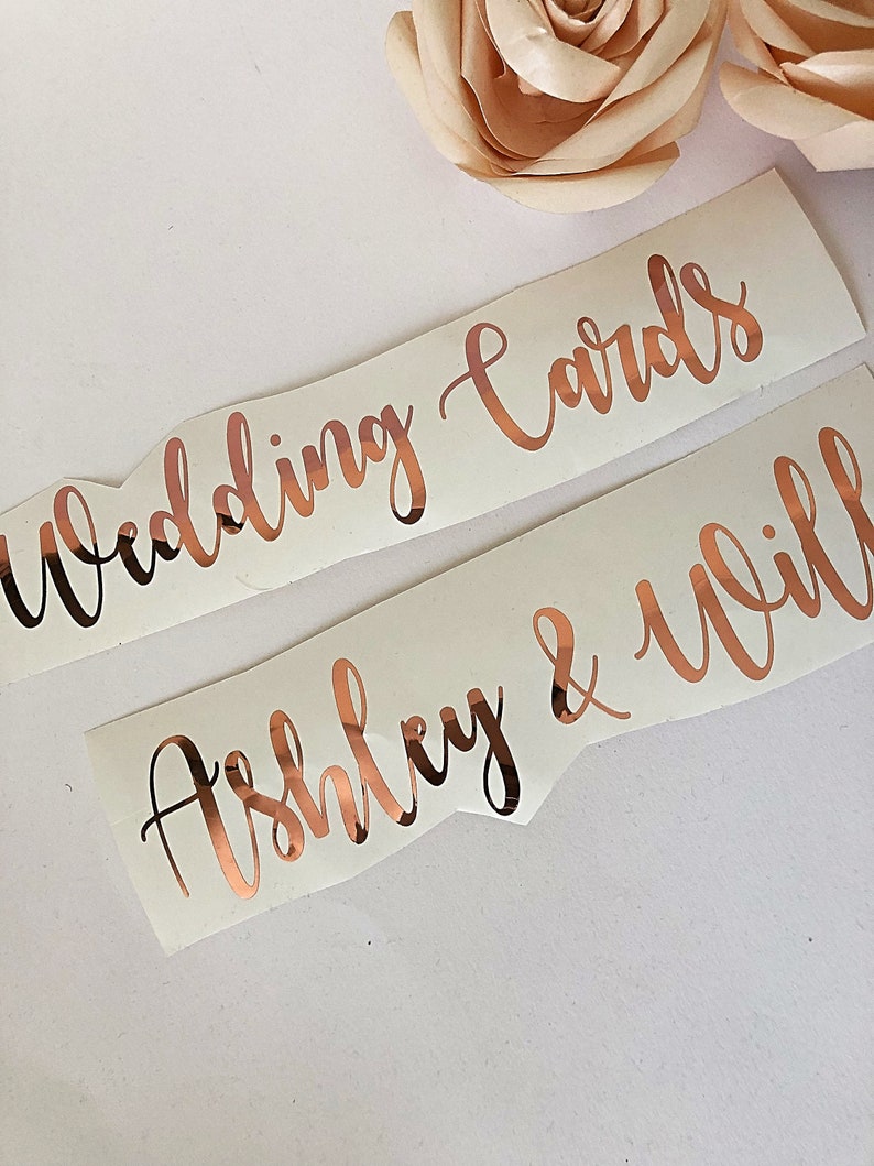 Custom Vinyl Decal Name Rose Gold Name Decal Christmas Gift Etsy