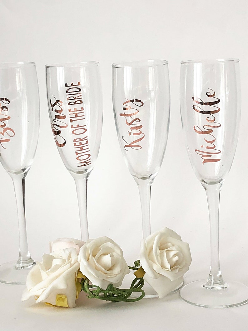 Custom Vinyl Name Decal Champagne Flute Decal Name Script Etsy UK