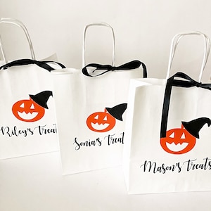 Bolsas de regalo de Halloween, Bolsas de halloween truco o trato, bolsas de regalo de halloween, bolsas de regalo personalizadas, bolsas de fiesta, bolsas de regalo de calabaza