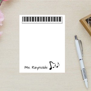 Music Teacher Gift Notepad| Piano Teacher| Piano player| 2 Size Options