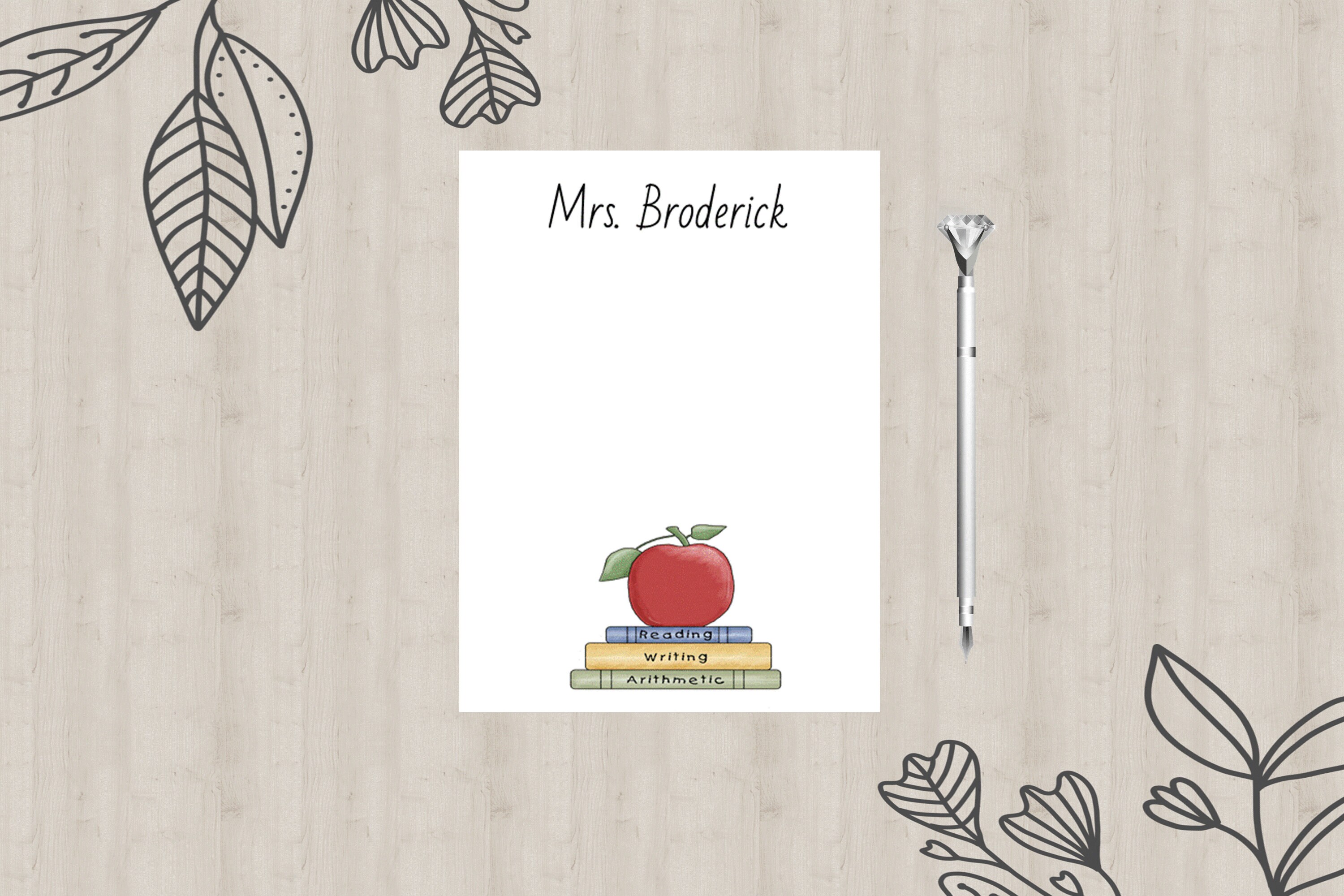 Personalized Teacher Notepad 2 Size Options Custom Notepad Etsy UK