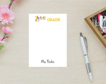 2nd Grade Notepad, Personalized Teacher Notepad, Teacher Christmas Gift, 2nd Grade Teacher Gift, Personalized Teacher Gift