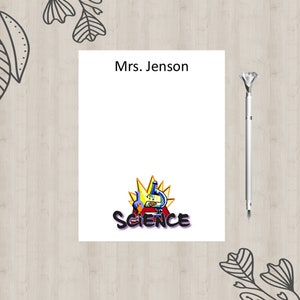 Teacher Gift for him, Science teacher personalized notepad| 2 Size Options