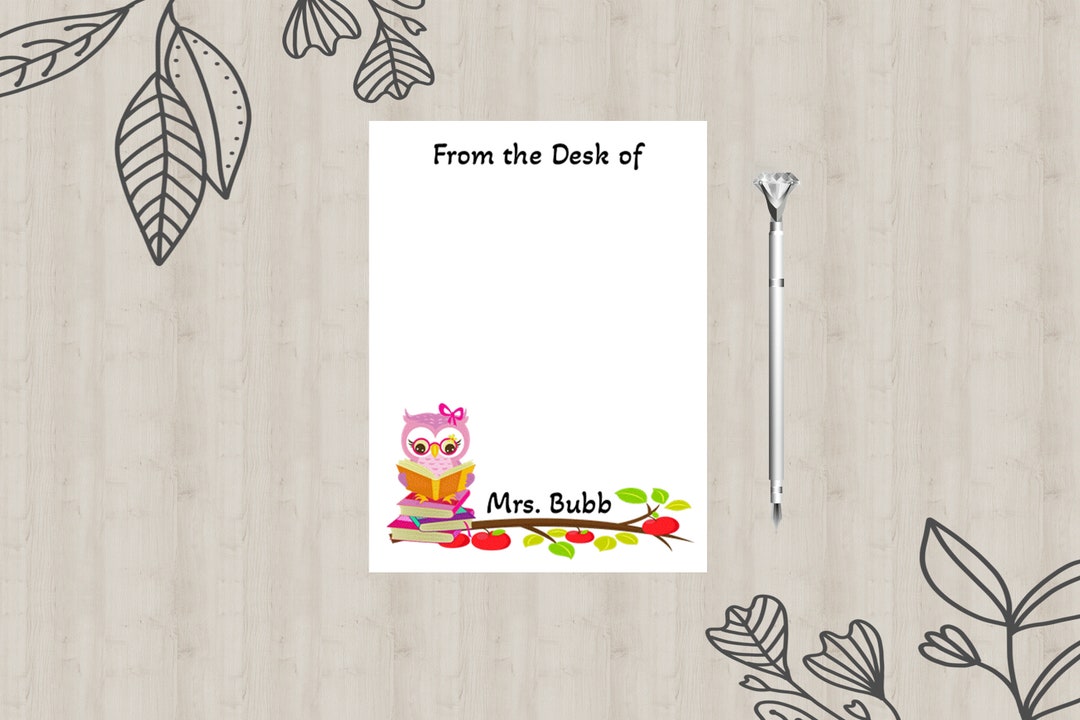 Personalized Owl on Branch Notepad Wise Owl Notepad 2 Size Etsy