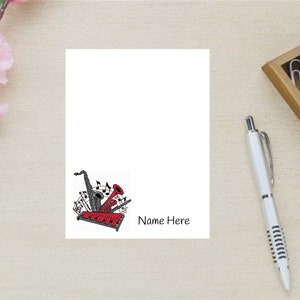 Personalized Music Teacher Notepad: Band Instruments Gift