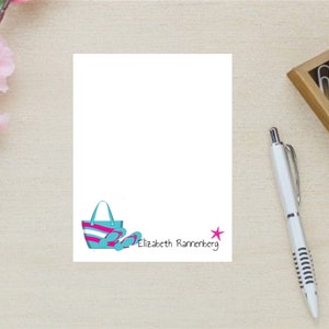 Personalized Beach Notepad: Flip Flop Design, Custom Stationery Gift