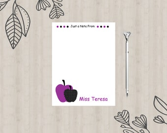Personalized Teacher Notepad | Apple Design, 50 Pages
