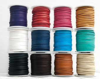 Cordón de piel de ciervo: 3 mm, suministro de joyería, cortado a medida