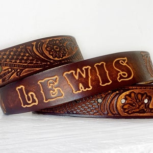 Personalized Leather Belt Custom Name Free Personalization Free Shipping Personalized Gift for Him or Her image 2