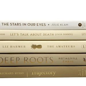 Bundle of Tan, Beige, Ivory Off White Decorative Books - Staging Books Color Bundle - Cream Home Decor Stack of Books