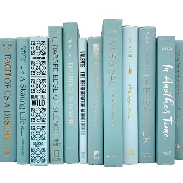 Modern Light Blue Books by Color for Home Decor - Decorative Books in Stunning Baby Blues