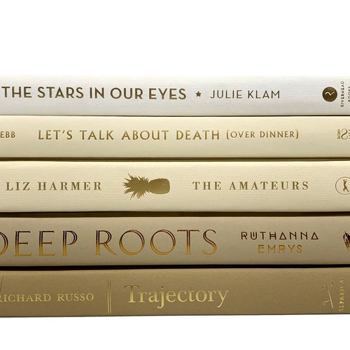 Bundle of Tan Ivory White Decorative Books Books for Etsy