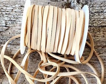 Cordón de piel de ciervo beige de 3 mm, cordón de ante color blanco hueso, suministros para manualidades