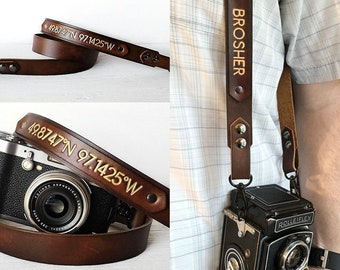 Camera strap, leather camera strap, slr, dslr camera strap, canon camera strap, nikon camera strap gift, personalized