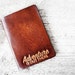 Personalized Leather Passport Cover Adventure Is Out There Travel Gift, Passport Holder Graduation Gift Adventure Quote, Travel Quote