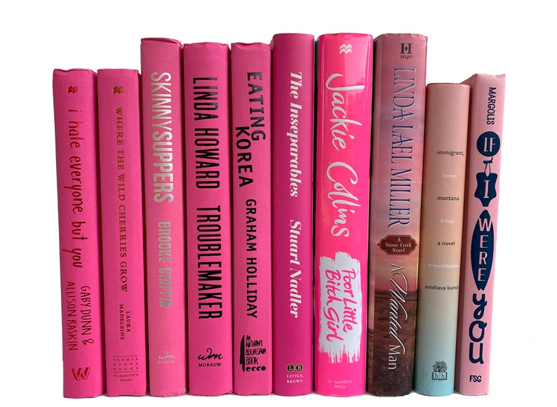 Bundle of Pink Decorative Books by the Foot Color Bundle Etsy