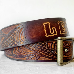 Personalized Leather Belt Custom Name Free Personalization Free Shipping Personalized Gift for Him or Her image 5