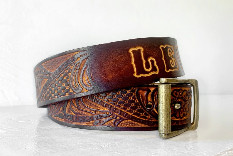 Personalized Leather Belt Custom Name Free Personalization Free Shipping Personalized Gift for Him or Her image 5