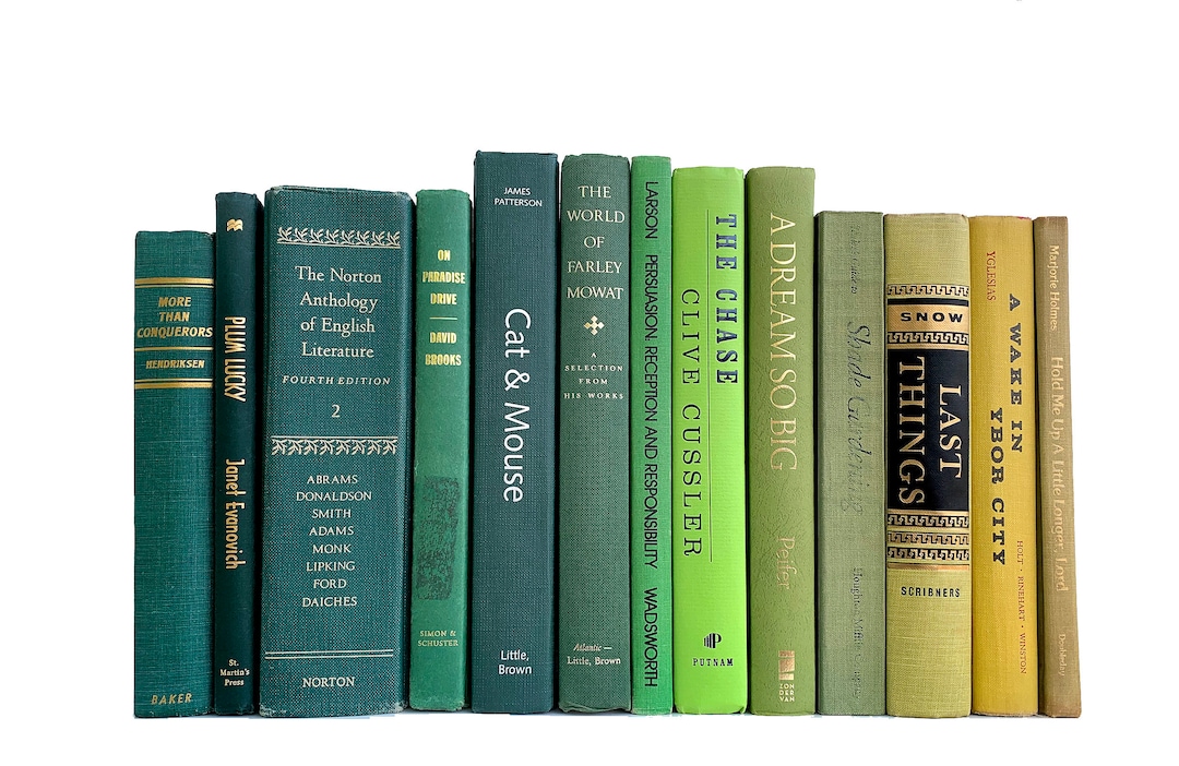 Bundle of Green Decorative Books by the Color Green Decor - Etsy