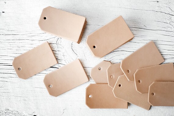 blank leather luggage tags