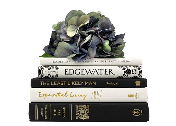 Bundle Of Black And White Decorative Books For Staging Books Etsy