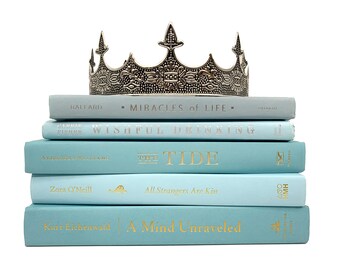 Bundle of Baby Blue, Light Blue, Powder Blue Decorative Books - Books by Color for Home Staging Shelves - Baby Boy Nursery Room Decor