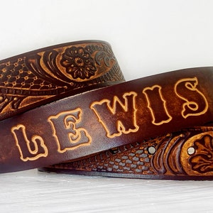 Personalized Leather Belt Custom Name Free Personalization Free Shipping Personalized Gift for Him or Her image 1